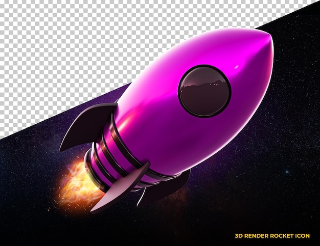 Realistic 3d rocket Icon