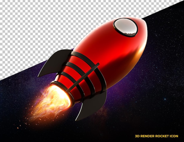 Realistic 3d rocket Icon