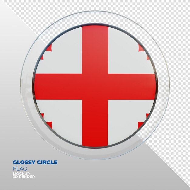 Realistic 3d textured glossy circle flag of Georgia