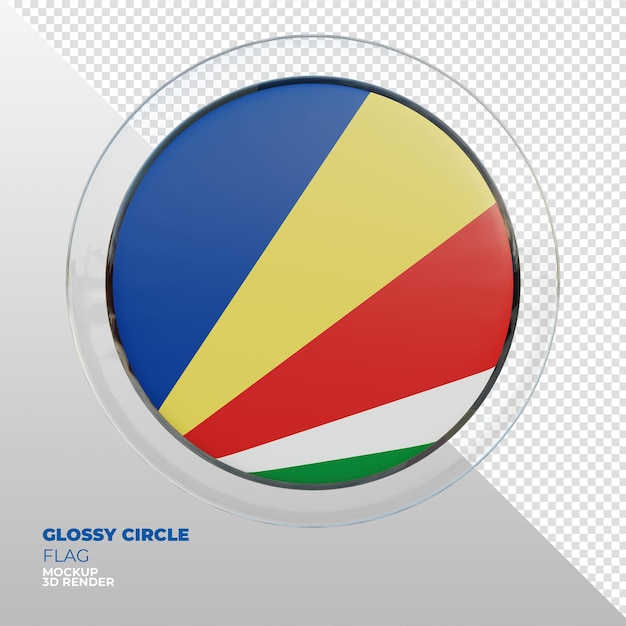 Realistic 3d textured glossy circle flag of Seychelles