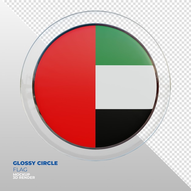 Realistic 3d textured glossy circle flag of Union of South American Nations