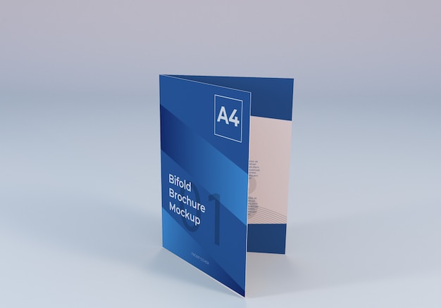 PSD realistic a4 bifold brochure paper mockup