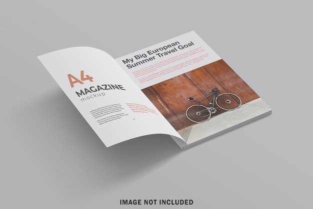 Realistic a4 magazine mockup