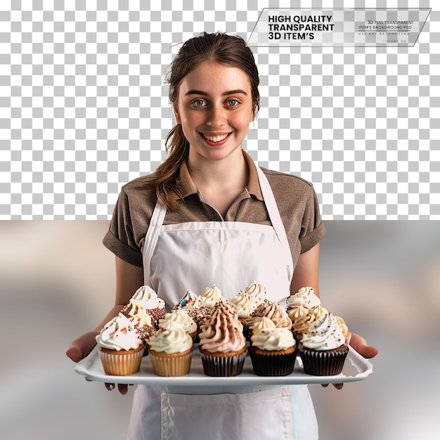 Realistic baker A baker with a friendly expression on transparent background