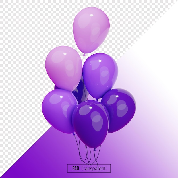 Realistic balloons 3D rendering Helium balloons icon