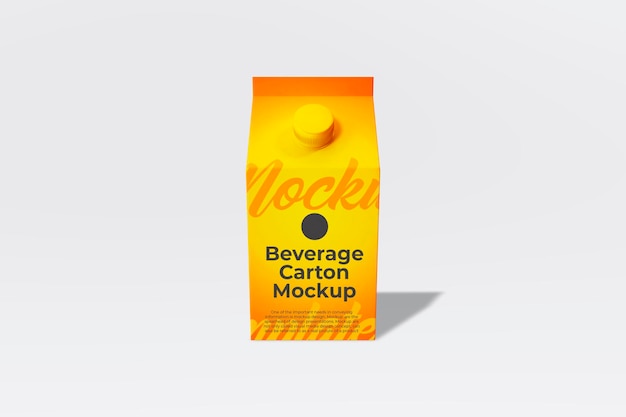 Realistic Beverage Carton Mockup with Lid