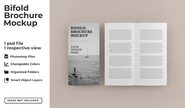 Realistic bifold brochure mockup template