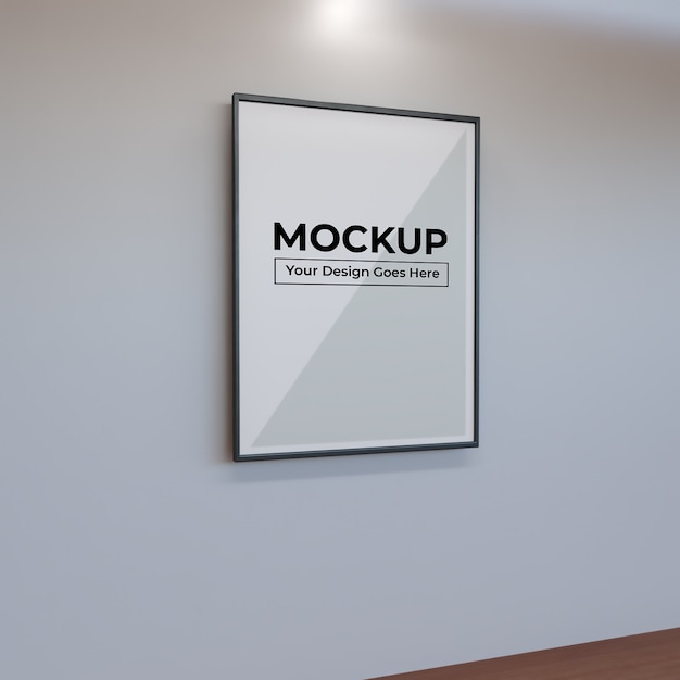 Realistic big frame for photo art mockup