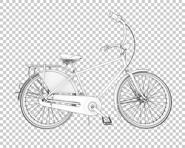 Realistic bike isolated on transparent background 3d rendering illustration