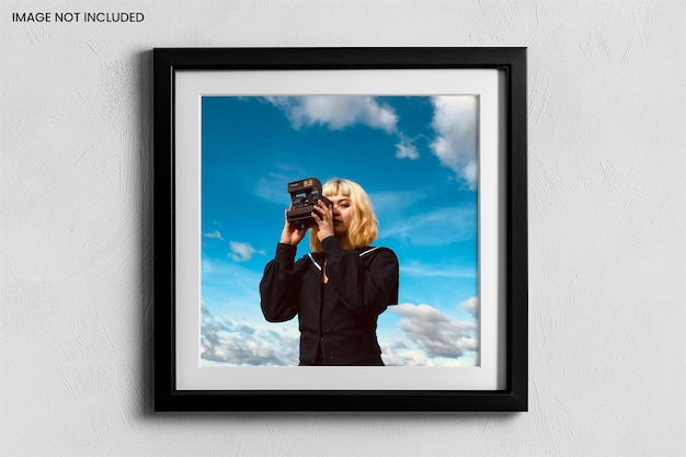 Realistic Black Beauty photo frame mockup smart object easy use and replace your photo