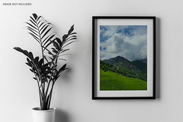 Realistic Black Beauty photo frame mockup smart object easy use and replace your photo