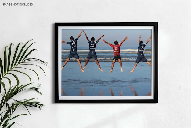 Realistic Black frame photo mockup edit easily and replace your photo Gallery