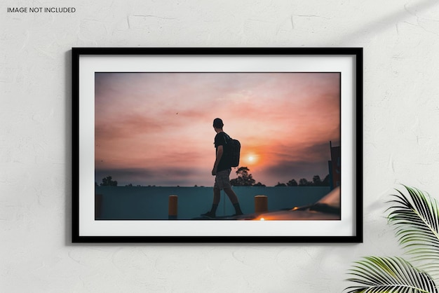 Realistic Black frame photo mockup edit easily and replace your photo Gallery