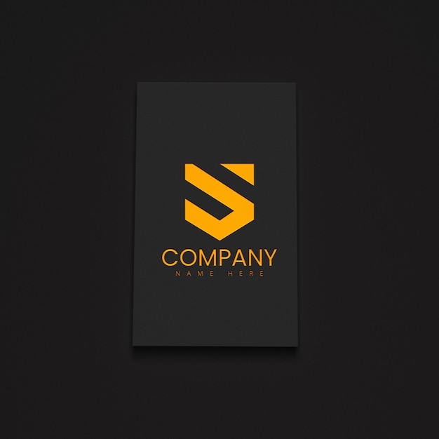 Realistic black logo mockup