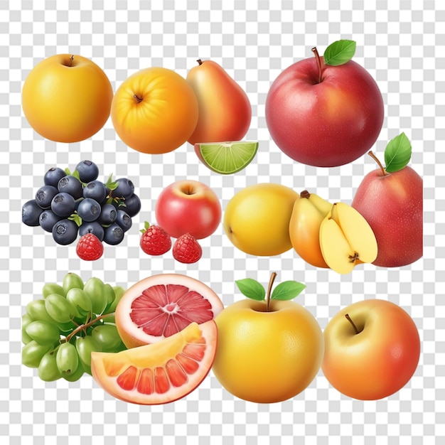 PSD realistic blend fruit transparent background