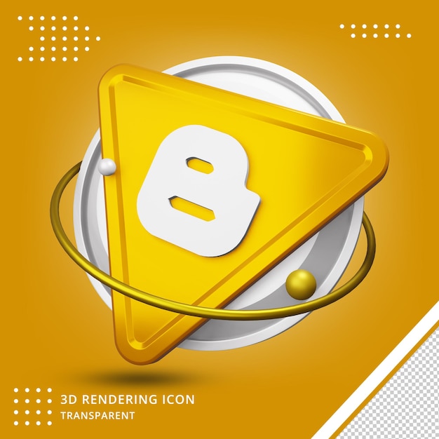 Realistic Blogger 3d icon in 3d rendering isolated