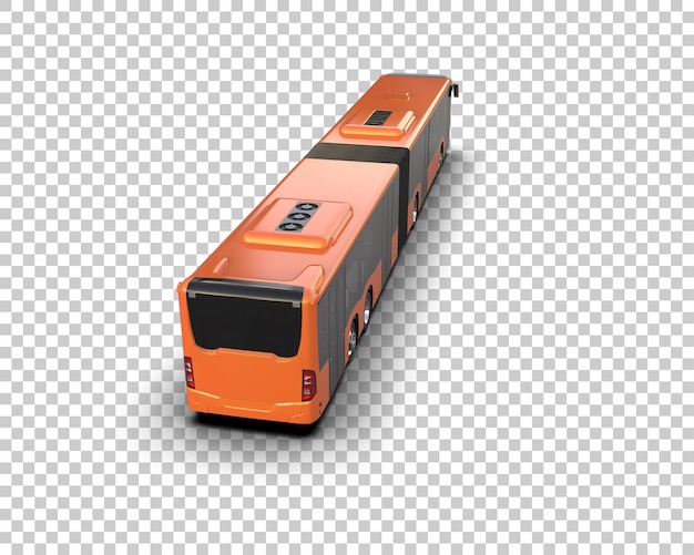 PSD realistic bus isolated on background 3d rendering illustration