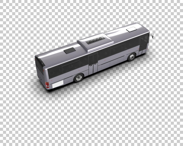 PSD realistic bus isolated on background 3d rendering illustration