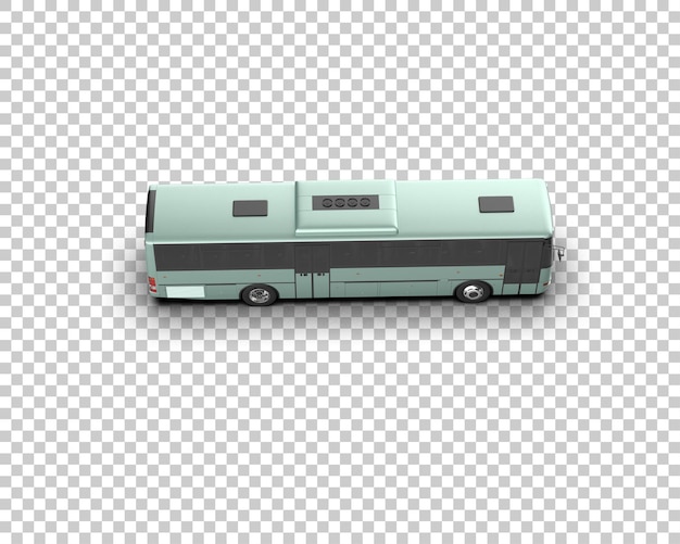 PSD realistic bus isolated on background 3d rendering illustration