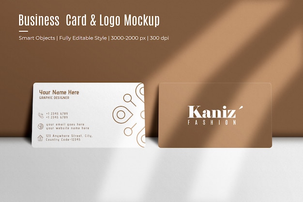 Realistic Business Card and Logo Mockup