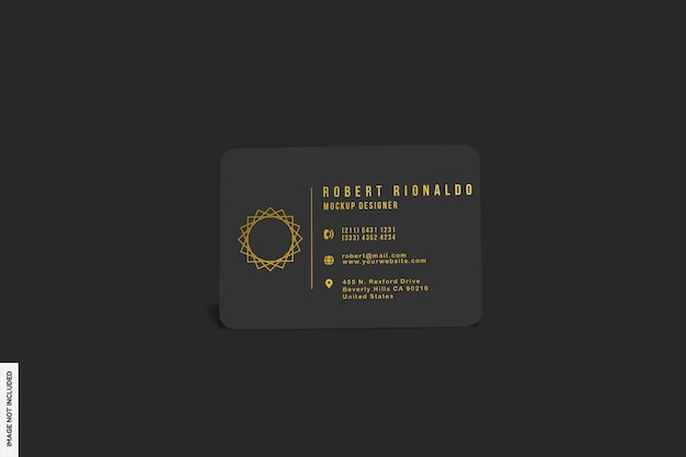 Realistic business card mockup with dark light