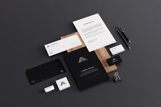 Realistic Business Stationery Mockup Company