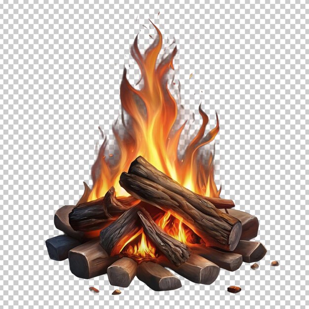 realistic campfire psd on transparent background f