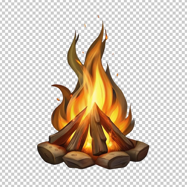 PSD realistic campfire psd on transparent background f