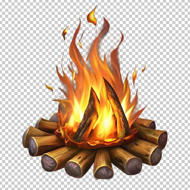 PSD realistic campfire psd on transparent background f