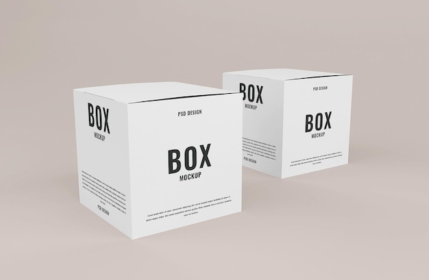 Realistic carton box mockup for packaging