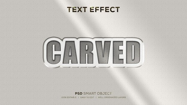 Realistic Carved psd text effect