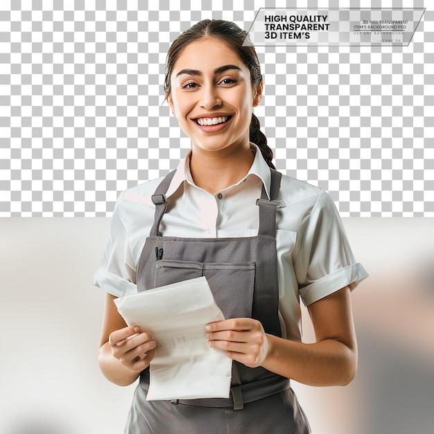 Realistic Cashier Friendly Expression on Transparent Background