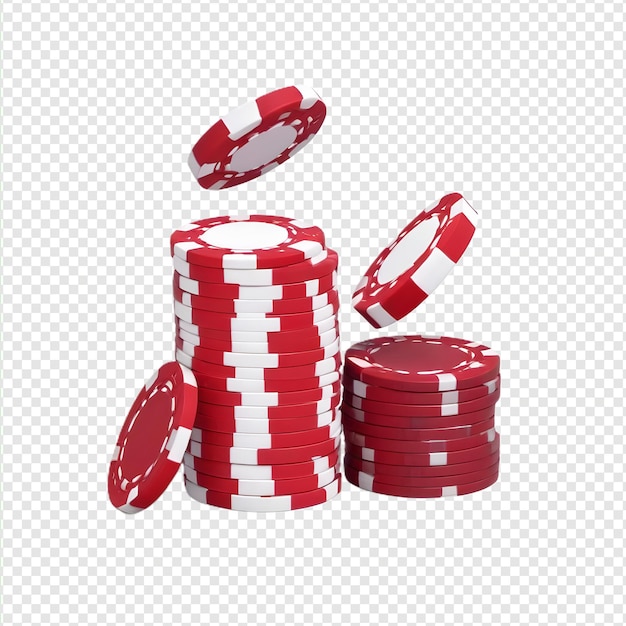 PSD realistic casino items illustration transparent background