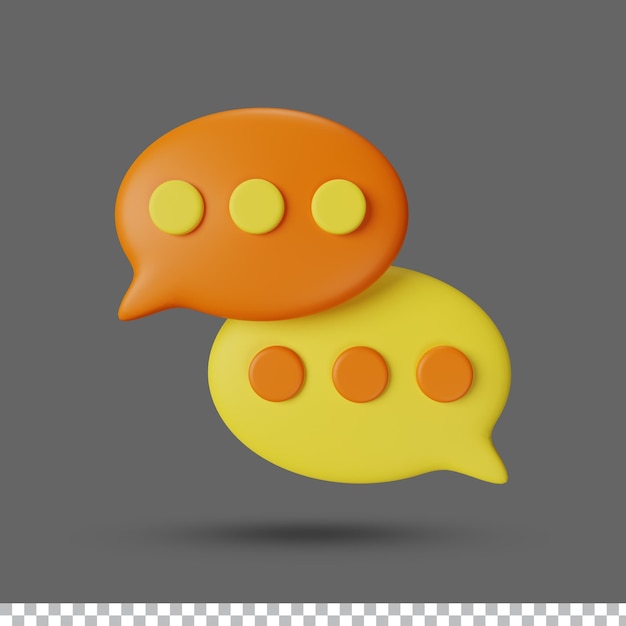 Realistic Chat bubbles or speech bubble 3d rendering illustration on transparent background