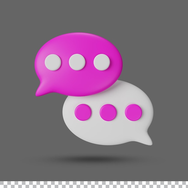 Realistic Chat bubbles or speech bubble 3d rendering illustration on transparent background