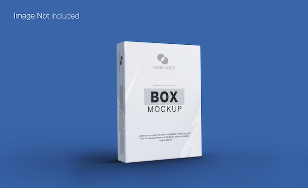 Realistic close up on big rectangle box mockup design isolated render