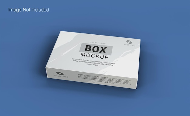 Realistic close up on box mockup design isolated render