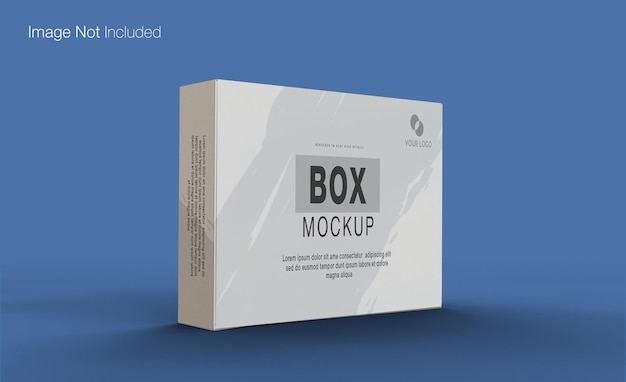 Realistic close up on box mockup design isolated render