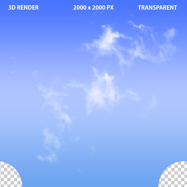 Realistic clouds set on transparent background