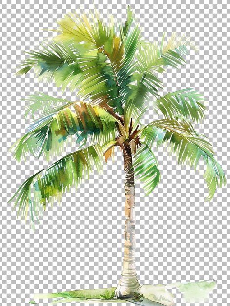 Realistic coconut palm tree png isolated on transparent background