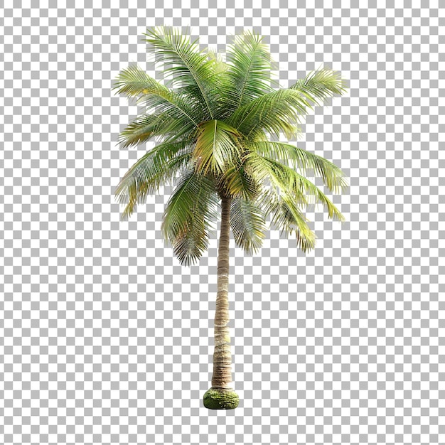 Realistic coconut palm tree png isolated on transparent background