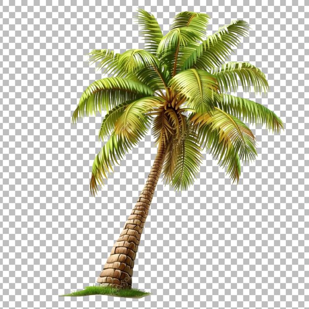 PSD realistic coconut palm tree png isolated on transparent background