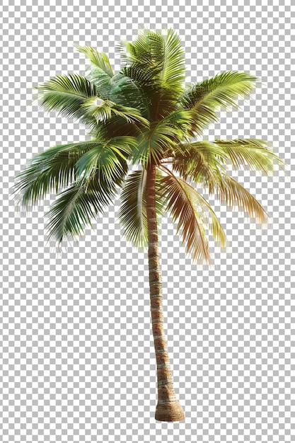 Realistic coconut palm tree png isolated on transparent background