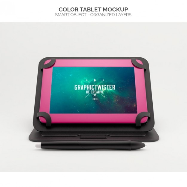 Realistic color tablet mock up