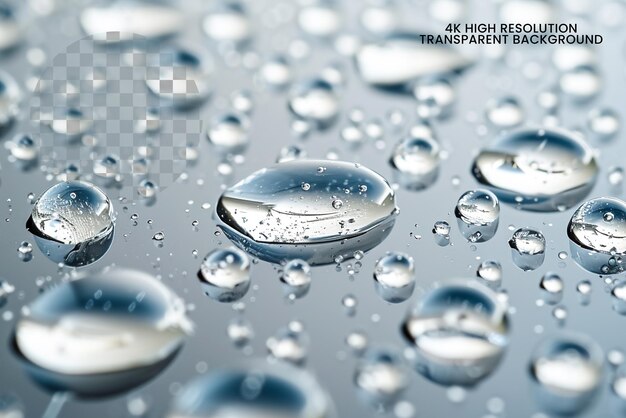 Realistic condensation water drops droplet on transparent background