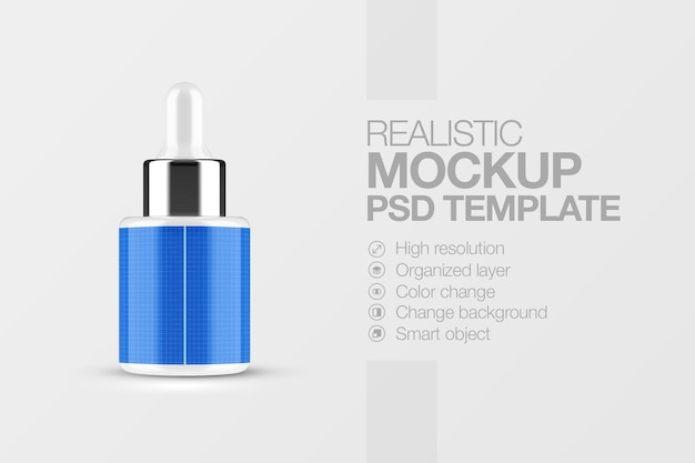 Realistic cosmetic bottle serum mockup 