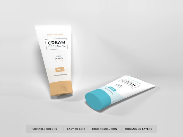 Realistic Cosmetic Cream Packaging Mockup