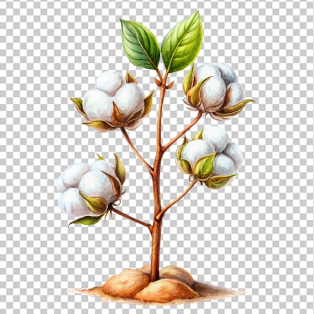 PSD realistic cotton flowers ripe opened boll seed