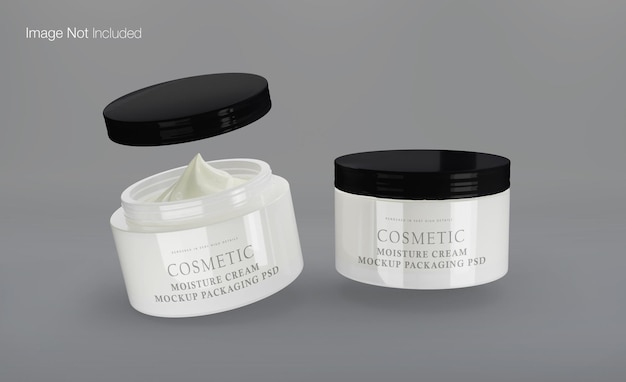 Realistic cream container mockup design