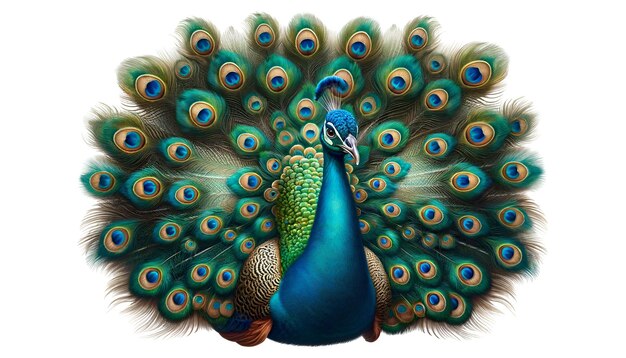 PSD realistic cute peacock